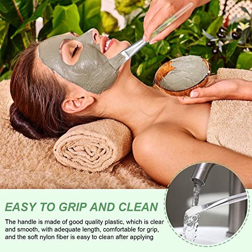 16-Piece Facial Mask Brush Set – Soft Nylon Applicator with Clear Handle for Skin Care & Body Butter (White) - görsel 6