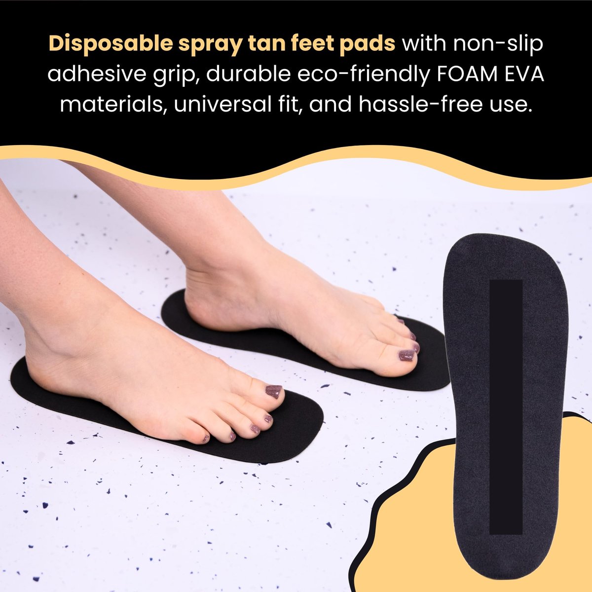 KOBBTAN 30 Pairs (60 Feet) Disposable Foam Spray Tan Feet Pads – Non-Slip, Comfortable, Hygienic for Sunless Tanning at Home or Salon Avelisse
