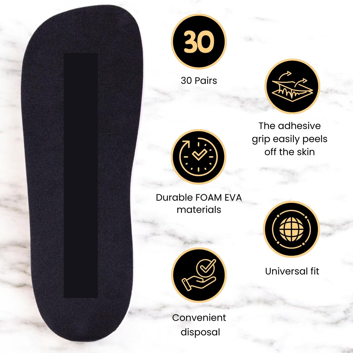 KOBBTAN 30 Pairs (60 Feet) Disposable Foam Spray Tan Feet Pads – Non-Slip, Comfortable, Hygienic for Sunless Tanning at Home or Salon Avelisse
