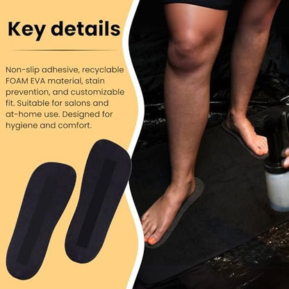 KOBBTAN 30 Pairs (60 Feet) Disposable Foam Spray Tan Feet Pads – Non-Slip, Comfortable, Hygienic for Sunless Tanning at Home or Salon Avelisse