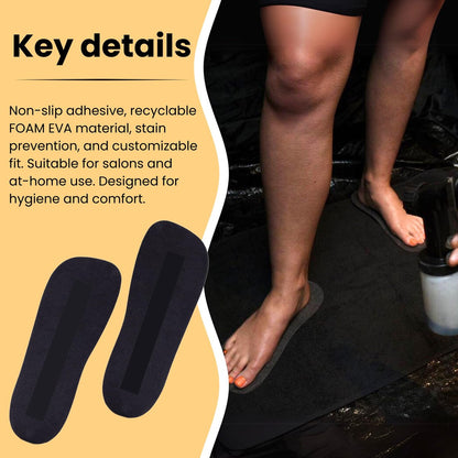 KOBBTAN 30 Pairs (60 Feet) Disposable Foam Spray Tan Feet Pads – Non-Slip, Comfortable, Hygienic for Sunless Tanning at Home or Salon Avelisse