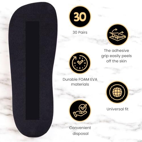 KOBBTAN 30 Pairs (60 Feet) Disposable Foam Spray Tan Feet Pads – Non-Slip, Comfortable, Hygienic for Sunless Tanning at Home or Salon Avelisse