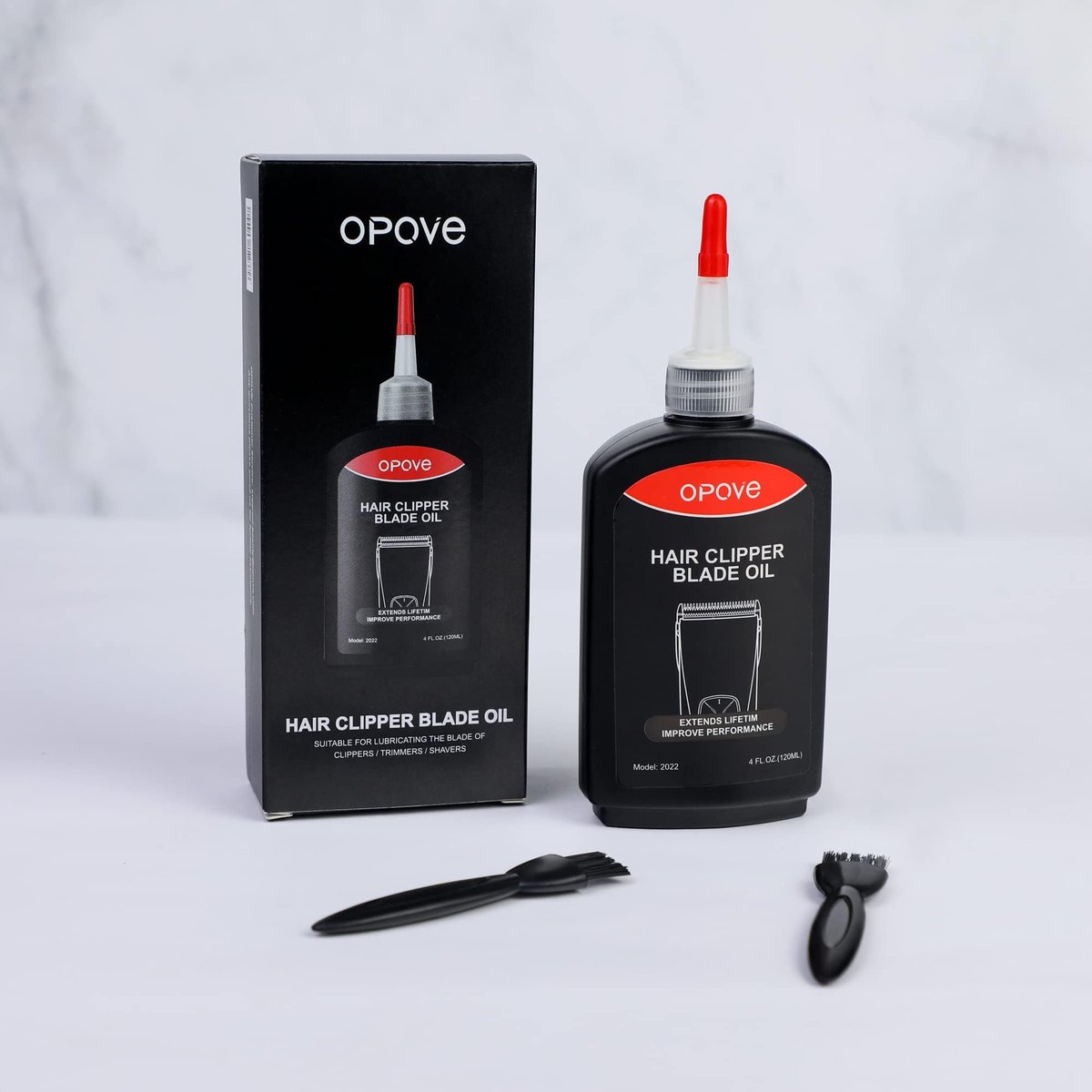 Opove Premium Hair Clipper Blade Lubricating Oil – 4.05oz/120ml with Clean Brushes - görsel 11