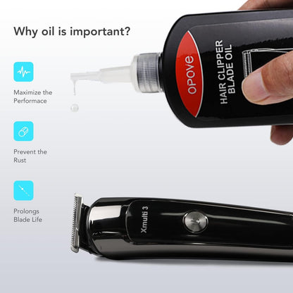 Opove Premium Hair Clipper Blade Lubricating Oil – 4.05oz/120ml with Clean Brushes
