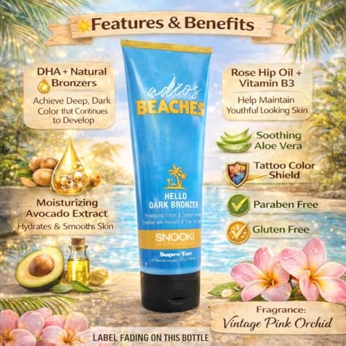 Snooki Adios Beaches DHA Plus Natural Bronzers Self Tanner - 9 oz - görsel 4
