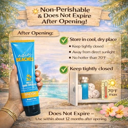 Snooki Adios Beaches DHA Plus Natural Bronzers Self Tanner - 9 oz