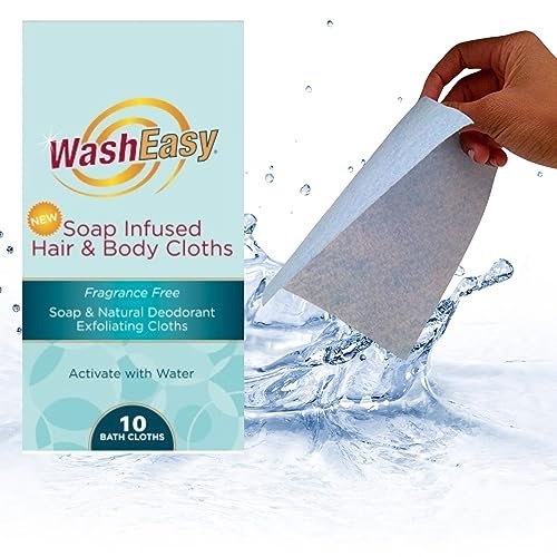 WASHEASY No Scent Hunting Wipes - Soap Infused Hair and Body Cloths, 10 Pack, Camping, RV, College, Home, Anywhere Use - görsel 2