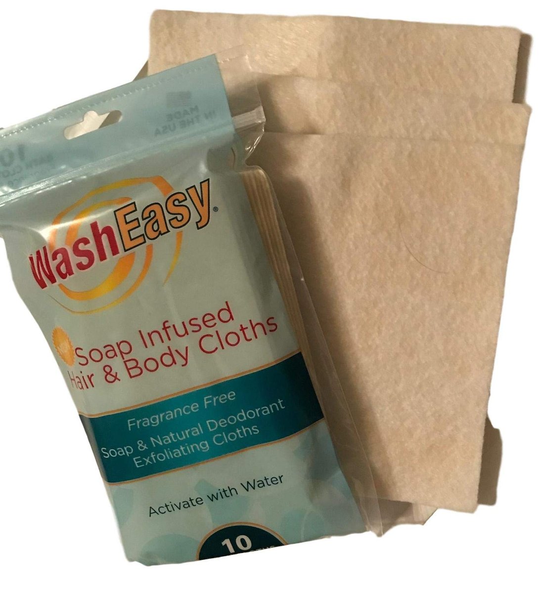 WASHEASY No Scent Hunting Wipes - Soap Infused Hair and Body Cloths, 10 Pack, Camping, RV, College, Home, Anywhere Use - görsel 5