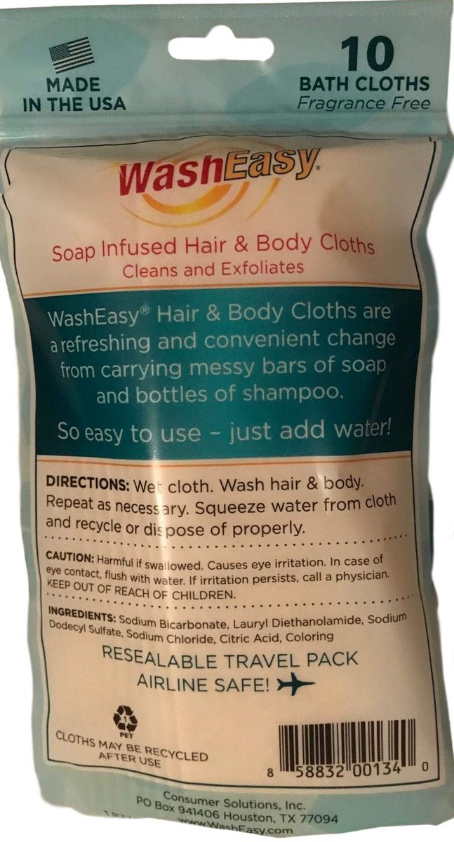 WASHEASY No Scent Hunting Wipes - Soap Infused Hair and Body Cloths, 10 Pack, Camping, RV, College, Home, Anywhere Use - görsel 7