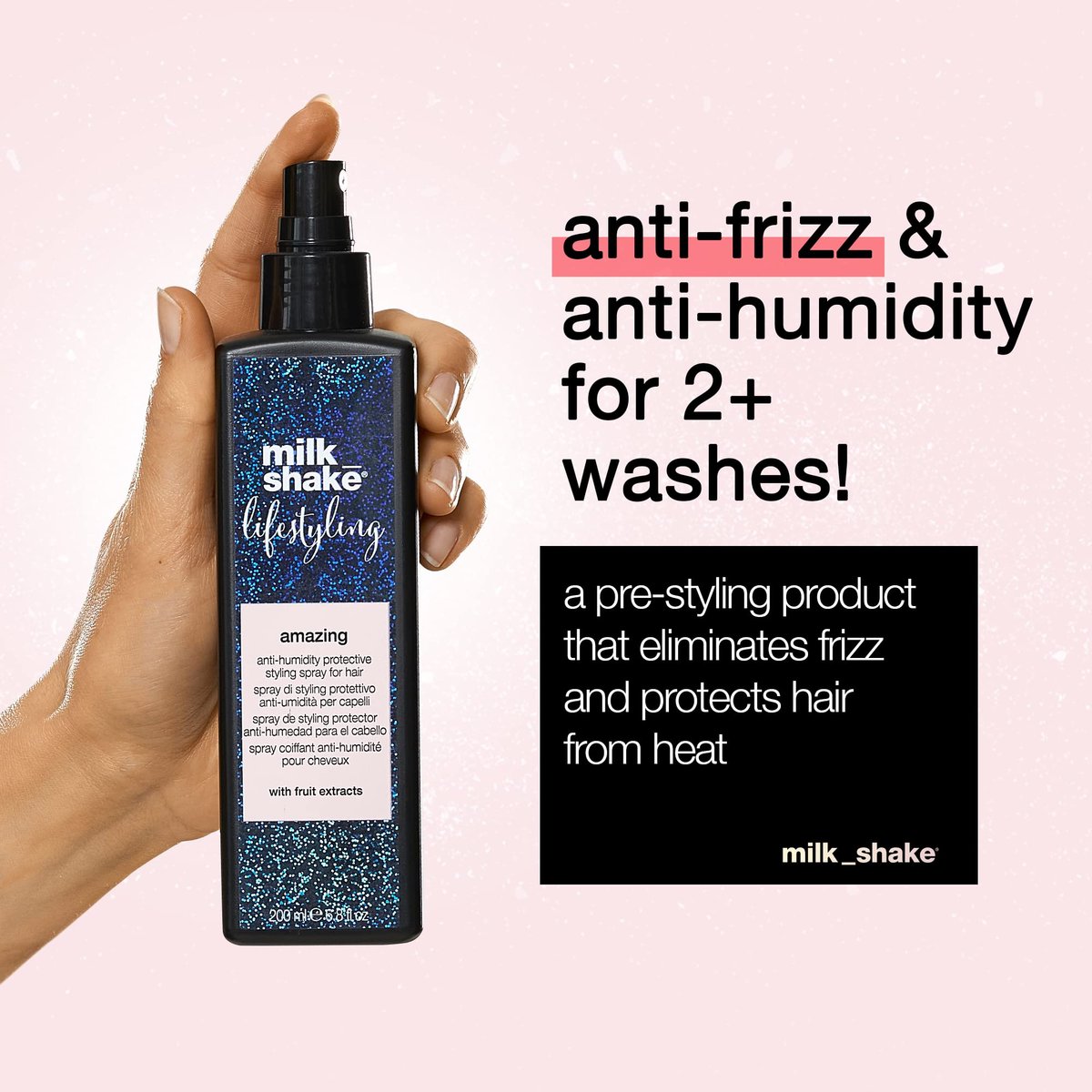 milk_shake Lifestyling Amazing Anti Humidity Spray for Hair – Frizz Control & Heat Protectant, 6.8 Fl Oz Avelisse