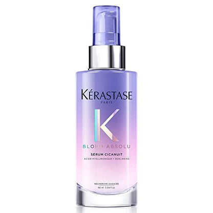 KÉRASTASE Blond Absolu Cicanuit Serum - Overnight Hair Serum for Color Treated Blonde Hair, Hydrates and Softens with Hyaluronic Acid and Edelweiss Flower, 3.04 Fl Oz Avelisse
