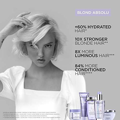 KÉRASTASE Blond Absolu Cicanuit Serum - Overnight Hair Serum for Color Treated Blonde Hair, Hydrates and Softens with Hyaluronic Acid and Edelweiss Flower, 3.04 Fl Oz Avelisse