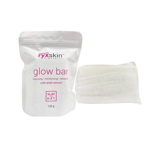 Ryxskin Glow Bar Cleansing and Moisturizing Face and Body Soap Infused with Snail Extract - 4.76 oz