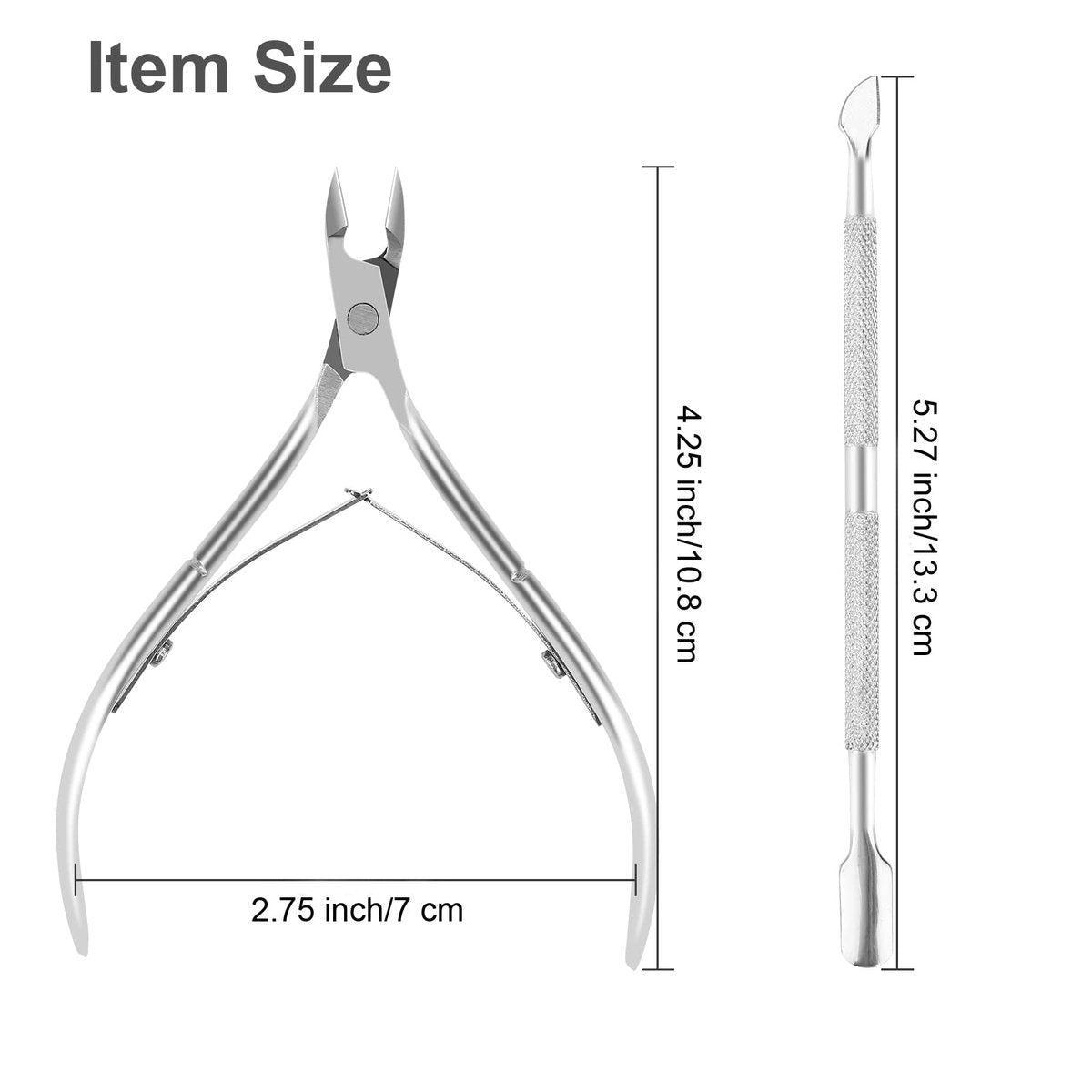 Professional Stainless Steel Cuticle Nipper & Pusher Set – 2-Piece Manicure & Pedicure Tool Kit by YLYL - görsel 3