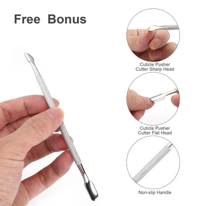 Professional Stainless Steel Cuticle Nipper & Pusher Set – 2-Piece Manicure & Pedicure Tool Kit by YLYL
