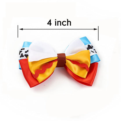JiaDuo Baby Girls Hair Bow Clips 4pc Set – 4 Inch Ribbon Hair Accessories for Parties Avelisse