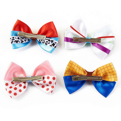 JiaDuo Baby Girls Hair Bow Clips 4pc Set – 4 Inch Ribbon Hair Accessories for Parties Avelisse