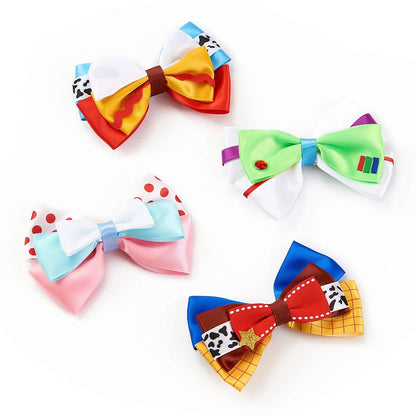 JiaDuo Baby Girls Hair Bow Clips 4pc Set – 4 Inch Ribbon Hair Accessories for Parties Avelisse
