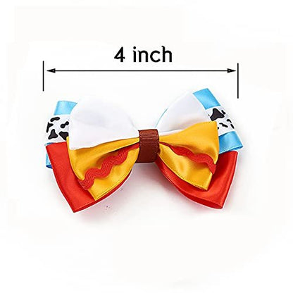 JiaDuo Baby Girls Hair Bow Clips 4pc Set – 4 Inch Ribbon Hair Accessories for Parties Avelisse
