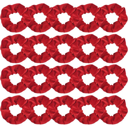 Didder 20 Pack Red Velvet Soft Hair Scrunchies for Women Girls - Gentle Hair Ties for All Hair Types