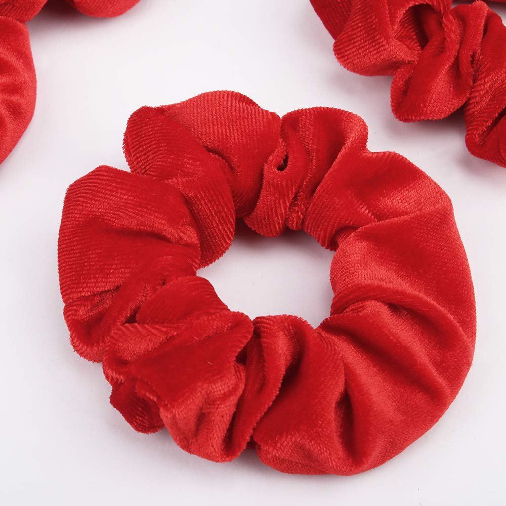 Didder 20 Pack Red Velvet Soft Hair Scrunchies for Women Girls - Gentle Hair Ties for All Hair Types - görsel 15