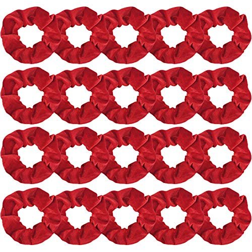 Didder 20 Pack Red Velvet Soft Hair Scrunchies for Women Girls - Gentle Hair Ties for All Hair Types - görsel 2