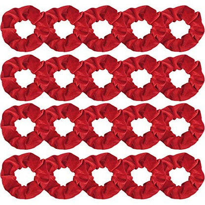 Didder 20 Pack Red Velvet Soft Hair Scrunchies for Women Girls - Gentle Hair Ties for All Hair Types