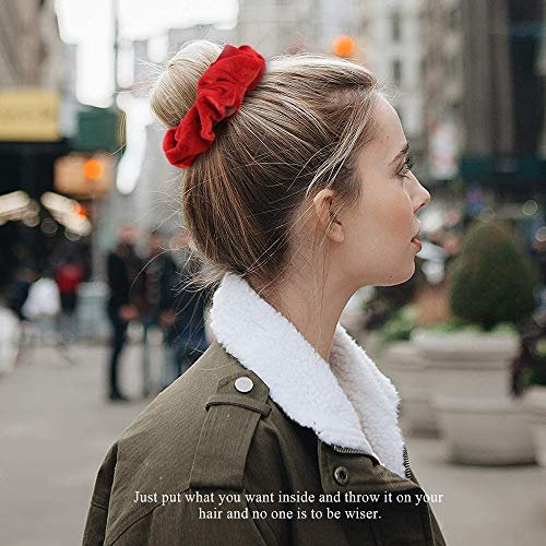 Didder 20 Pack Red Velvet Soft Hair Scrunchies for Women Girls - Gentle Hair Ties for All Hair Types - görsel 10