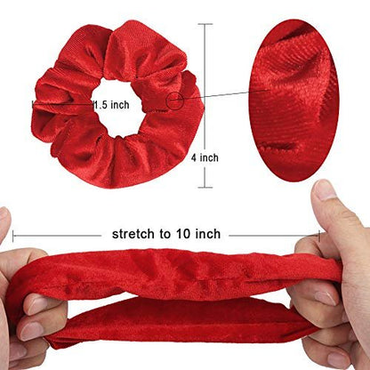 Didder 20 Pack Red Velvet Soft Hair Scrunchies for Women Girls - Gentle Hair Ties for All Hair Types