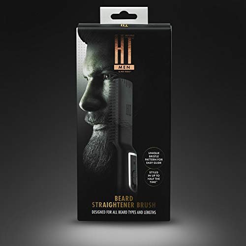 Hot Tools Men's Beard Straightener Brush - Ceramic Heat for Smooth Finish Avelisse