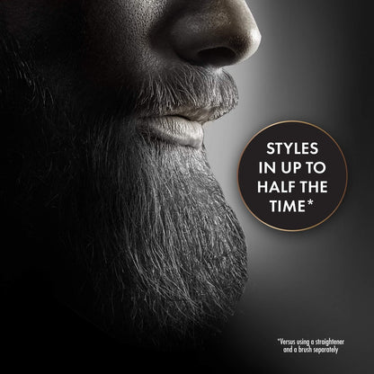 Hot Tools Men's Beard Straightener Brush - Ceramic Heat for Smooth Finish Avelisse