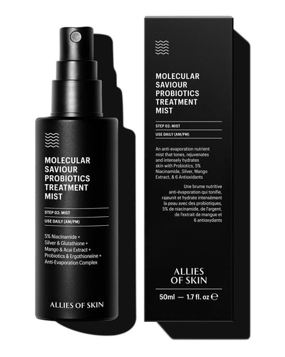 Allies of Skin Probiotic Face Mist with 5% Niacinamide – Minimize Pores & Boost Moisture (1.7 Fl Oz) Avelisse