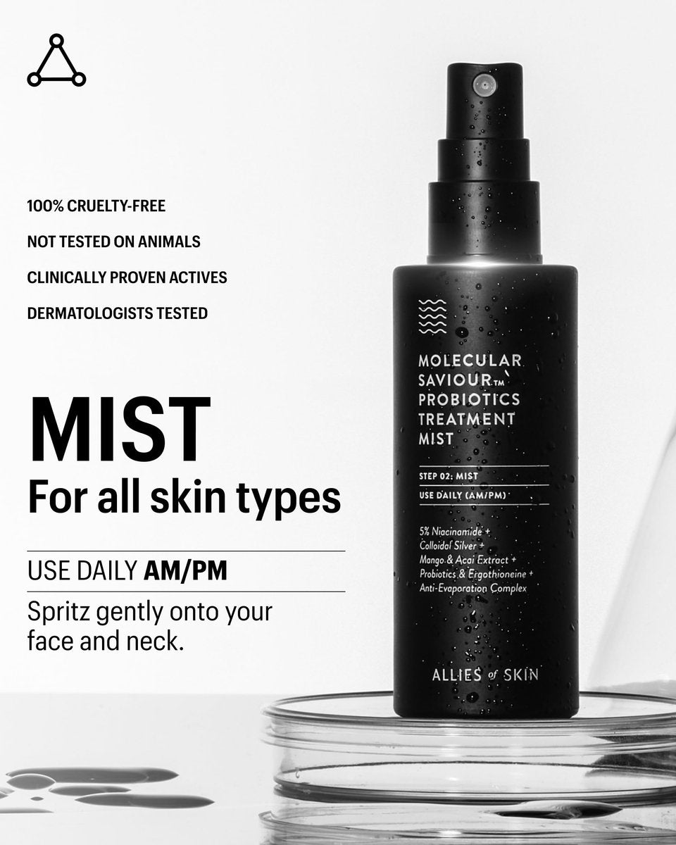 Allies of Skin Probiotic Face Mist with 5% Niacinamide – Minimize Pores & Boost Moisture (1.7 Fl Oz) Avelisse