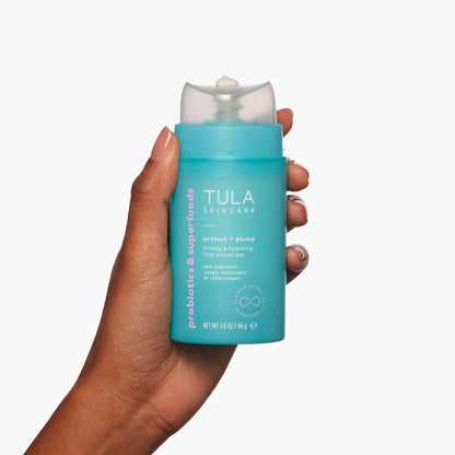 TULA Skin Care Protect + Plump Firming & Hydrating Face Moisturizer - Daily Ageless Moisturizer to Minimize Wrinkles & Fine Lines, 1.6 oz Avelisse