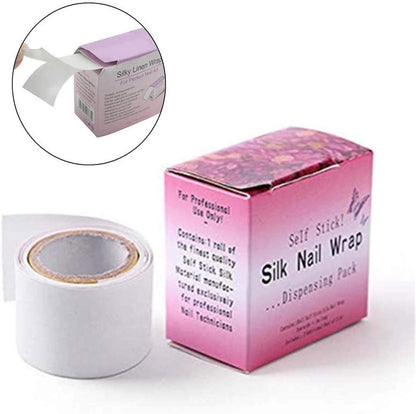Nail Repair Fiberglass Silk Wrap – Self-Adhesive Anti-Damage Nail Protector for Home & Salon Use (Clear, 1.2 x 39.4 Inches)