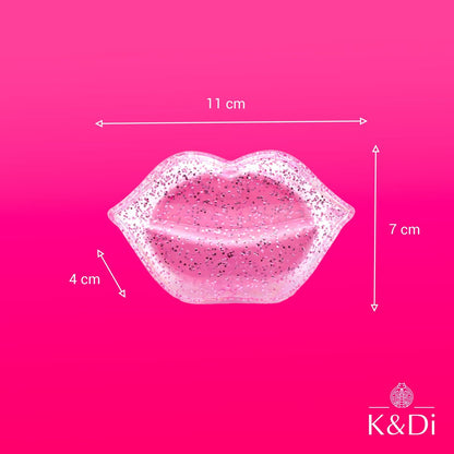 K&Di Pink Glitter Lip Shaped Travel Hair Brush – Detangling Mini Comb for Women & Kids, No Pain Portable Hairbrush for All Hair Types