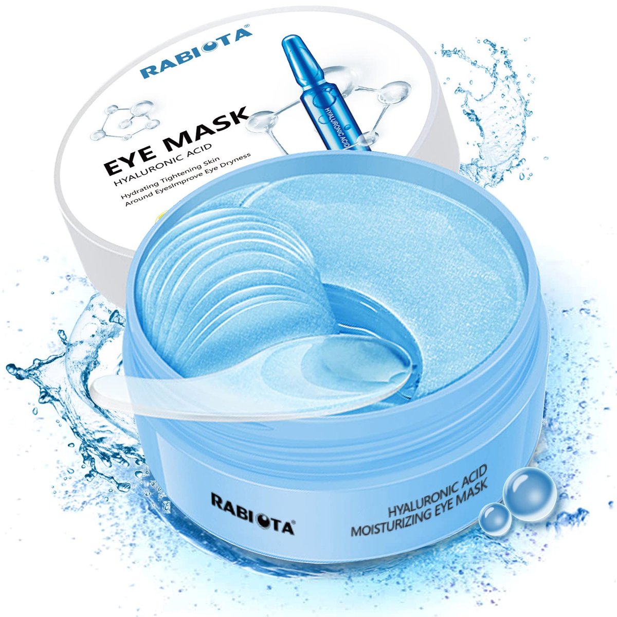 RABIOTA Under Eye Patches – 30 Pairs Hyaluronic Acid & Collagen Anti-Aging Eye Mask for Dark Circles, Wrinkles, Puffiness (Blue) - görsel 1