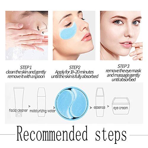 RABIOTA Under Eye Patches – 30 Pairs Hyaluronic Acid & Collagen Anti-Aging Eye Mask for Dark Circles, Wrinkles, Puffiness (Blue) - görsel 8
