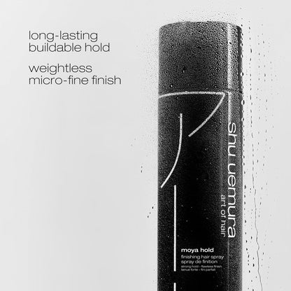 shu uemura art of hair moya hold finishing hair spray - long-lasting hold hairspray, defines styles and adds shine, lightweight micro-fine finish, for slicked back, updos, blowouts, 8.0 oz Avelisse