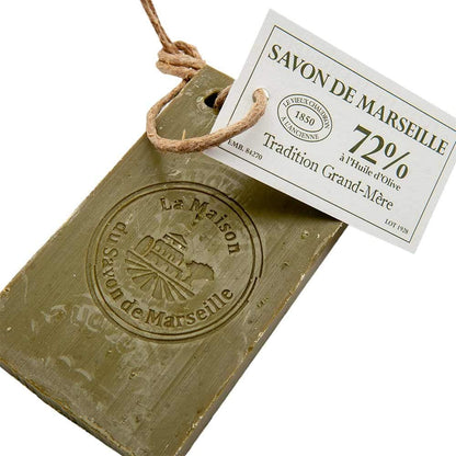 La Maison du Savon de Marseille French Olive Soap on a Rope – 72% Organic Olive Oil – 250g Slice – Set of 3