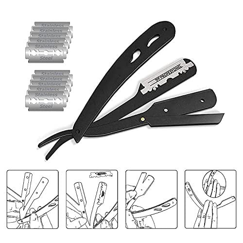 Beard Shaper Kit - Professional Beard Shaping Tools with Template Guide, Straight Edge Razor, Double Edge Blades, Barber Pencil, Comb, and Scissors (16 Piece Set) Avelisse