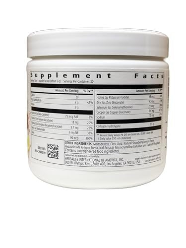 Herbalife SKIN Strawberry Lemonade Beauty Booster Collagen Supplement, 6.03 oz Avelisse