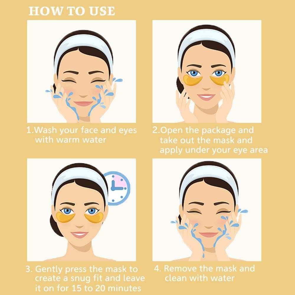 NIYET 30 Pairs Under Eye Collagen Patches - Gold Moisturizing Eye Mask for Dark Circles and Puffiness - görsel 11