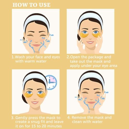 NIYET 30 Pairs Under Eye Collagen Patches - Gold Moisturizing Eye Mask for Dark Circles and Puffiness - görsel 12