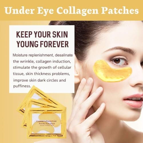 NIYET 30 Pairs Under Eye Collagen Patches - Gold Moisturizing Eye Mask for Dark Circles and Puffiness - görsel 6