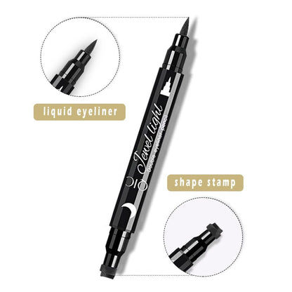 Linble Face Stamp & Eyeliner Set - 4 Pack Black Shape Stamps and Felt Eye Liners, Dual-Ended 2-in-1 Eye Makeup Pen