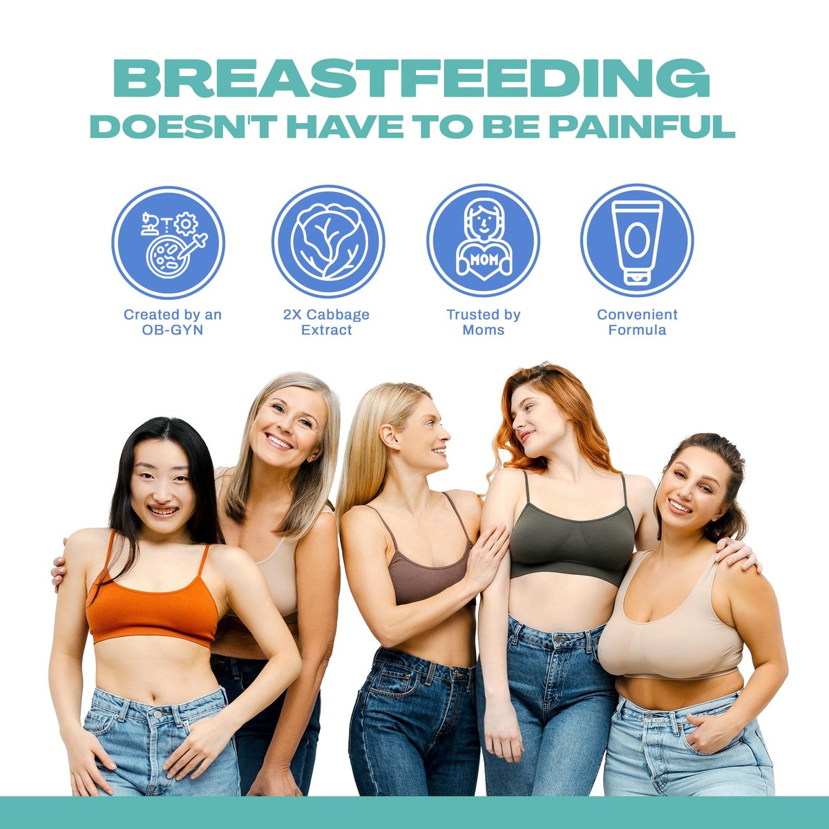 CaboCréme Extra Strength Cabbage Breast Cream - 2X Strength for Engorgement Relief and Breastfeeding Weaning Support - Dry Up Breast Milk - OB-GYN Created & Breastfeeding Mother-Approved - 2 oz Avelisse