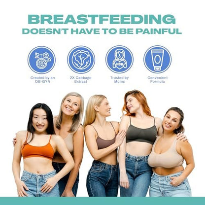 CaboCréme Extra Strength Cabbage Breast Cream - 2X Strength for Engorgement Relief and Breastfeeding Weaning Support - Dry Up Breast Milk - OB-GYN Created & Breastfeeding Mother-Approved - 2 oz Avelisse