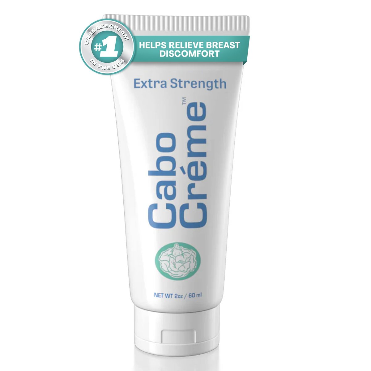 CaboCréme Extra Strength Cabbage Breast Cream - 2X Strength for Engorgement Relief and Breastfeeding Weaning Support - Dry Up Breast Milk - OB-GYN Created & Breastfeeding Mother-Approved - 2 oz Avelisse