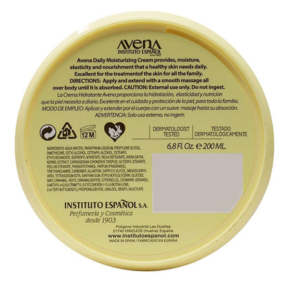 Avena Instituto Espanol Moisturizing Cream for Hand & Body, Revitalizes and Protects Skin, 6.8 Fl Oz (Pack of 2)